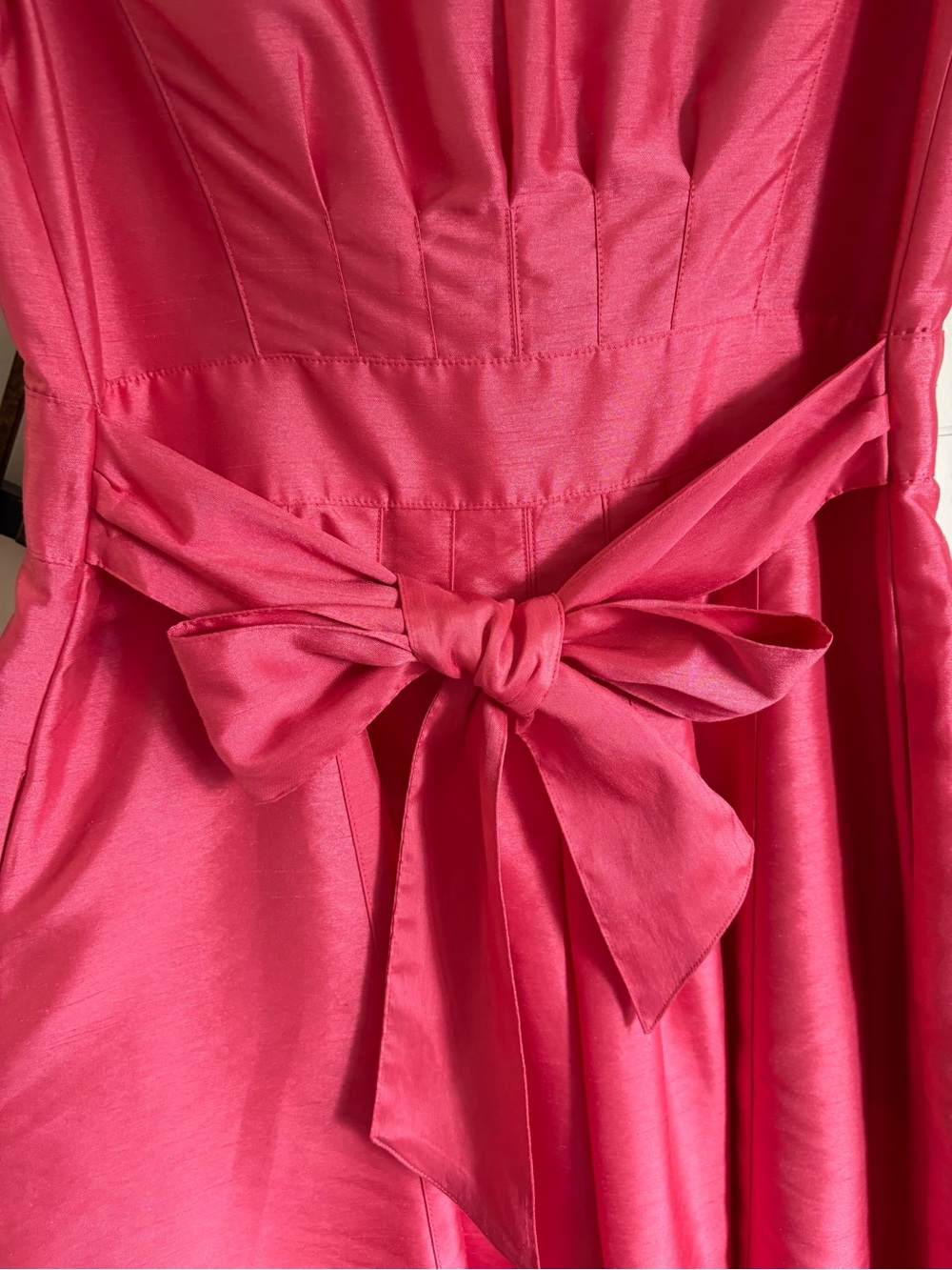 Kasper Hot Pink Classic Fit & Flare Dress w Tailored Princess Seams & Sash Sz 8 - Picture 10 of 15